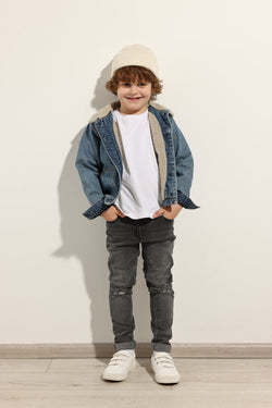 Boys Sherpa-Lined Denim Jacket