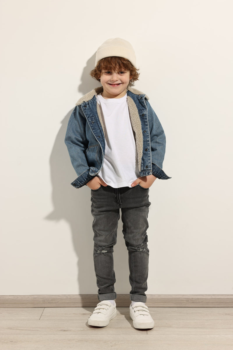 Boys Sherpa-Lined Denim Jacket