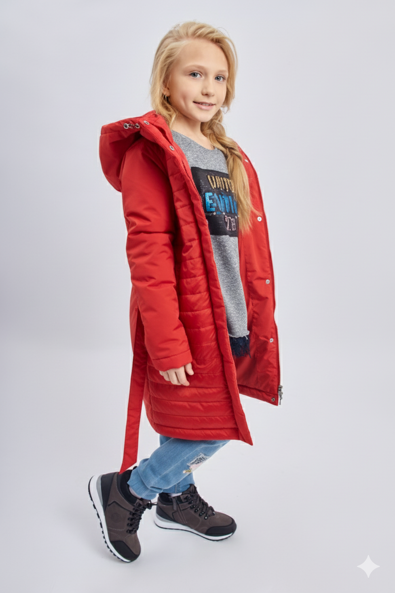 Girls Olive Green Parka Jacket